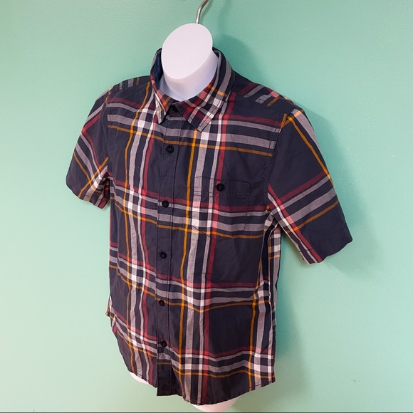 Tucker & Tate Gray Plaid Short Sleeve Button Up Boys Size L 10/12 NWT - Picture 4 of 8